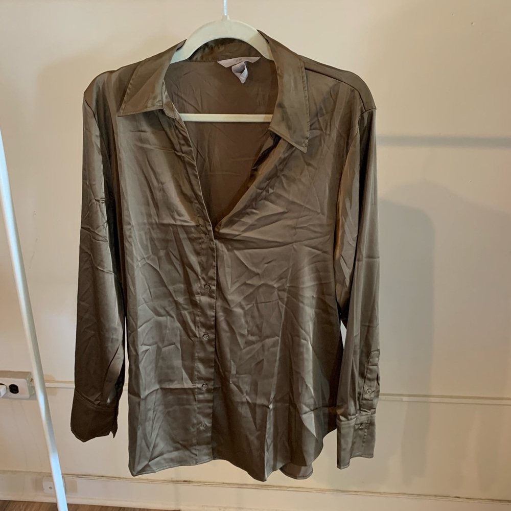 H&M satin button down blouse, L